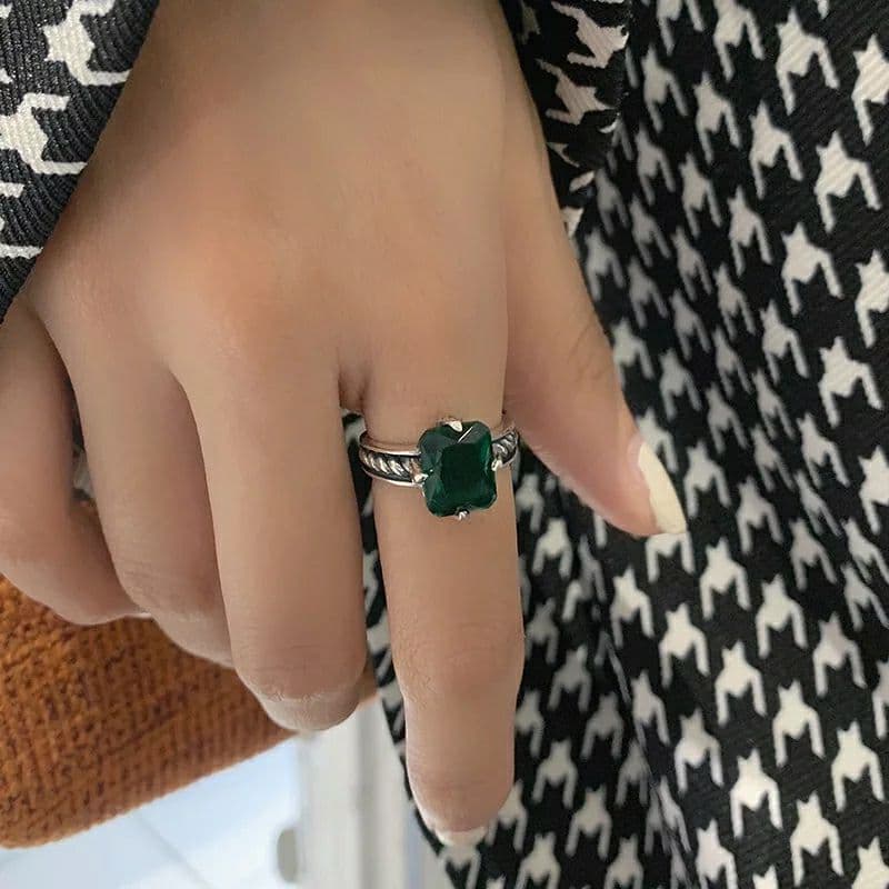 925 Emerald Green Crystal Rings Series (BACKORDER)