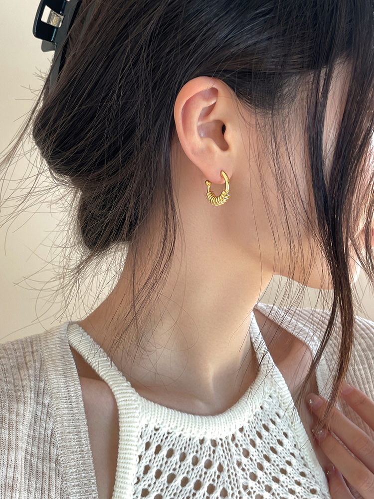 925 Mini Rings C Hoop Earring (BACKORDER)