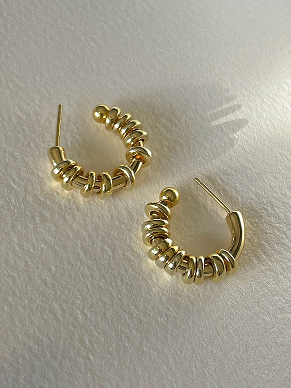 925 Mini Rings C Hoop Earring (BACKORDER)